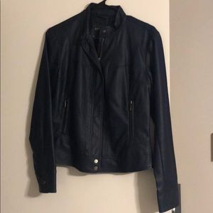 Navy blue pleather jacket size small